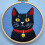 Nålehulssæt Sort Kat Mønster 20x20cm 1