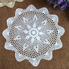 Round lace tablecloth vintage crochet floral home decor