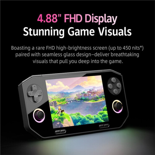Console de Jogos EX8 com Tela  de Vidro de 4,88 Polegadas, Estilo Retrô, Portátil e de Código Aberto, Resolução FHD 1620x1080 B 1
