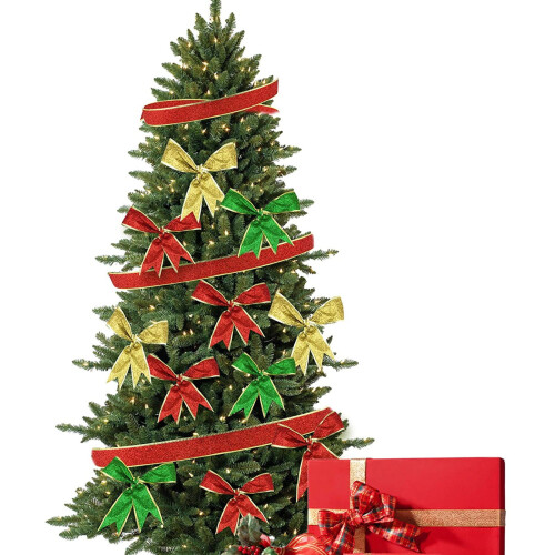 Fita de Natal com Glitter 5cm x 2m com Arame 2