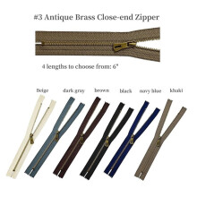 30pcs Metal Zipper, 6 Colors Close-End Non-Separating Zippers Replacement for Purses Bags Outerwear DIY Tailor Crafts