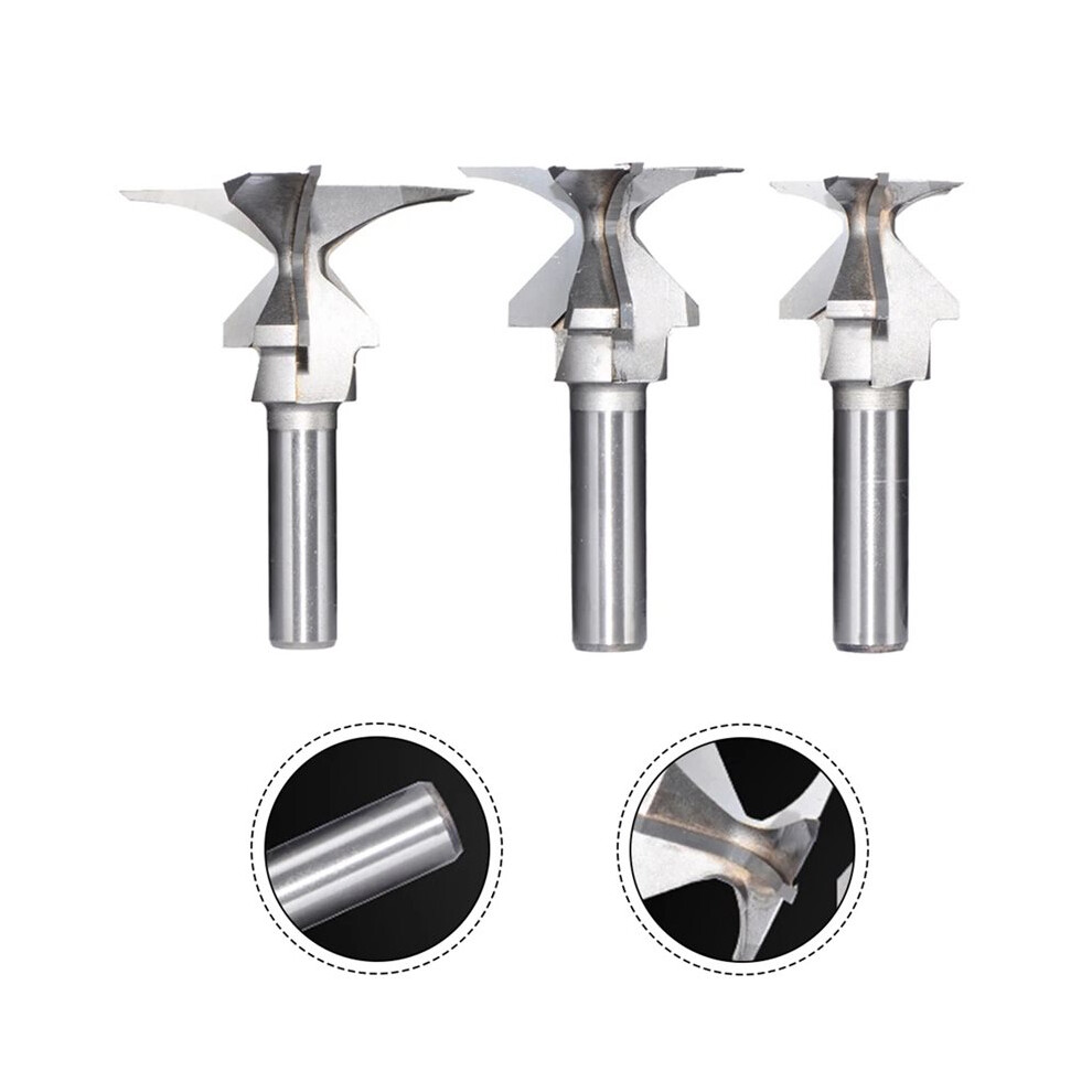 3Pc Woodworking Router Bit For Furniture Making, 1/2 Shank Arcs Bending Cutter 4712804136347