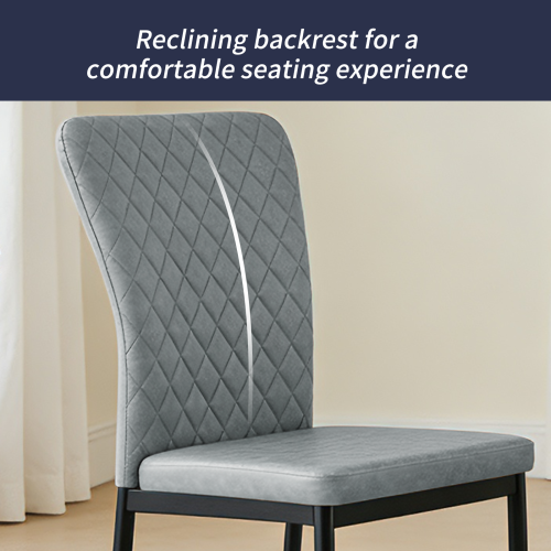 AINPECCA 6PCS Dinning Chairs High Backrest PU Dark Grey 2