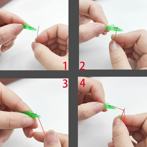 Jwdx Fish-Shaped Needle Threader Plastic Wire Loop 5 Pcs 2