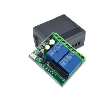 2X Interrupteur de Commande de Moteur à 2 Canaux 5 V 12 V 24 V, Marche Avant/Arrière, Tige Télescopique, Télécommande Sans Fil 433M