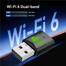 Adaptateur Wi-Fi 6 USB 5.4 600 Mbps 2 en 1 Double Bande 2,4 GHz/5 GHz, Clé Wi-Fi, Récepteur de Carte Réseau Sans Fil