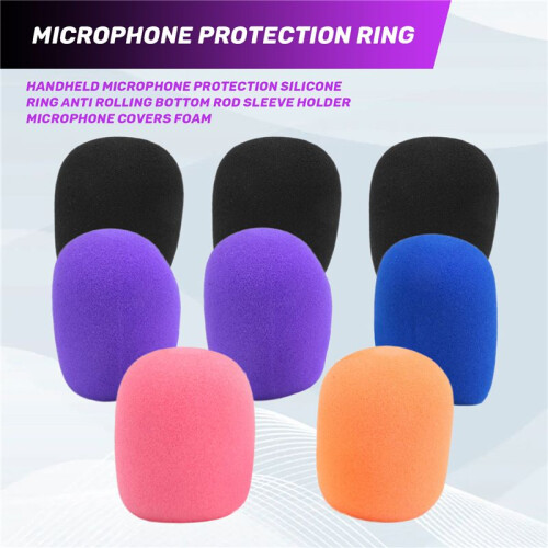 Handmicrofoon Bescherming Siliconen Ring Anti Rolling Bodem Staaf Mouw Houder Microfoon Covers Schuim 1