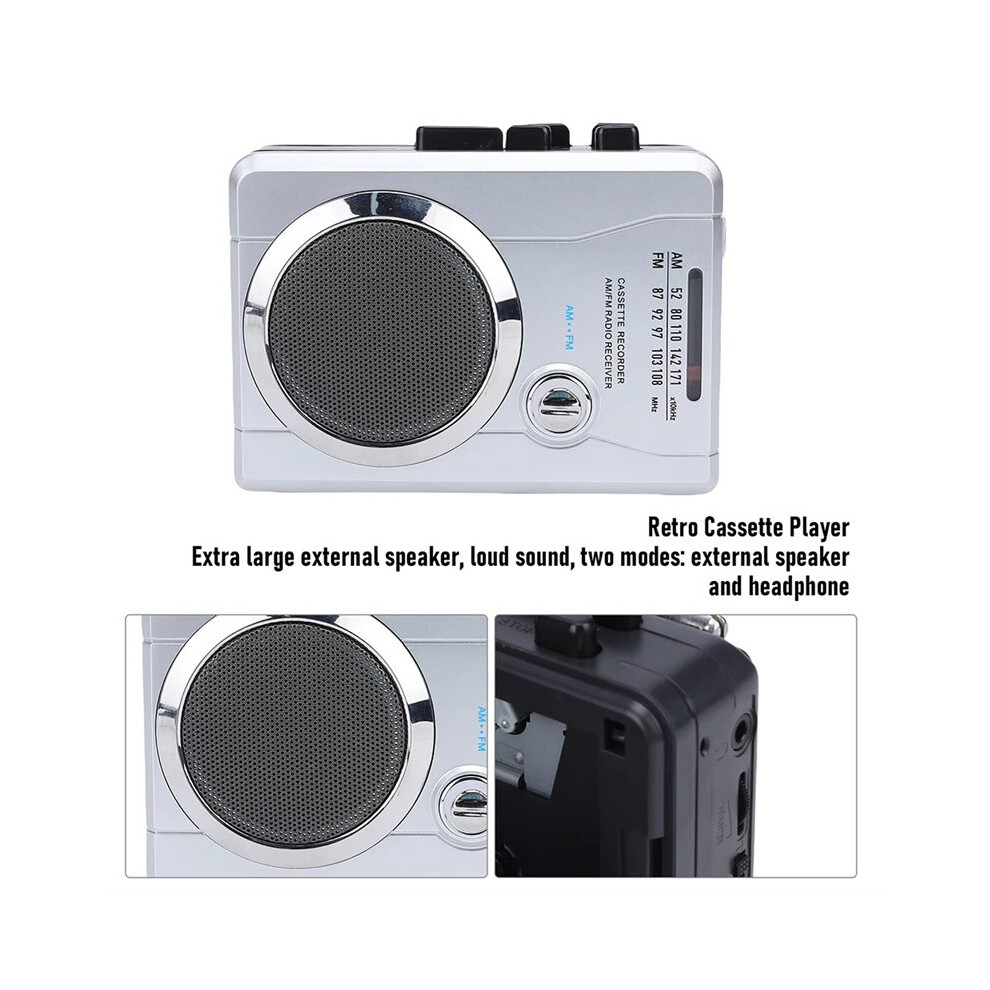 Portable Cassette Player Recorder Am Fm Radio With Built In Speaker Microphone Earphone Automatic Return Tape 6032819413928