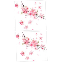 Kirschblüten-Autoaufkleber aus Vinyl, 2 Stück, 25 x 24 cm, Blumenaufkleber zum Schutz von Fahrzeugfenstern