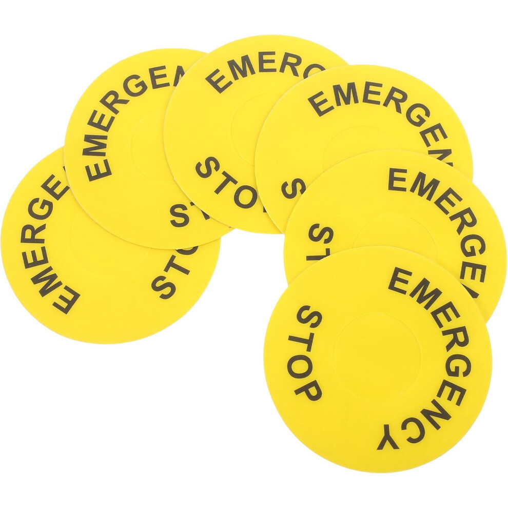 6Pcs Emergency Stop Button Stickers Self-Adhesive Emergency Stop Sign Labels Safety Warning Decals 8686962000627