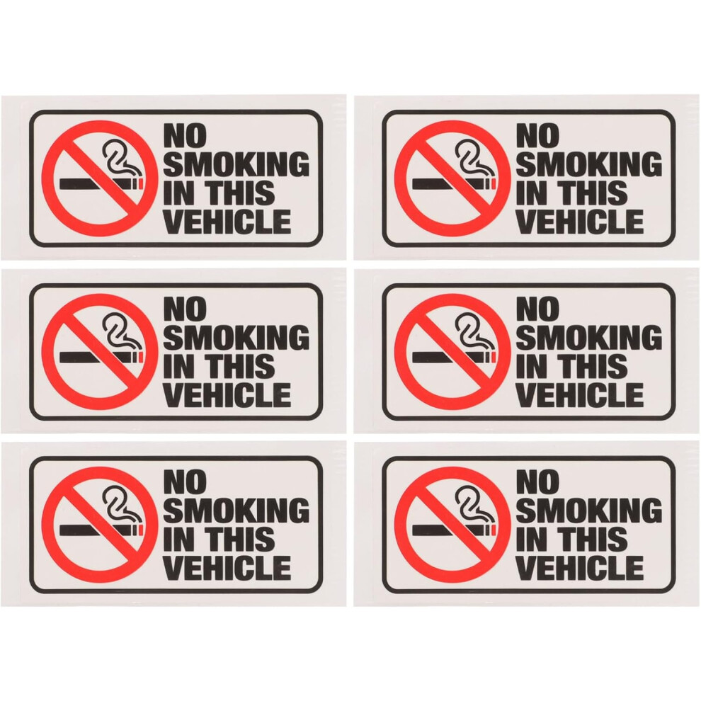No Smoking Decal Sticker 6Pcs Waterproof Self-Adhesive Warning Sign Label For Car Vehicle Window Use 5455468518133