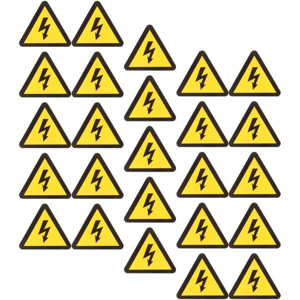 25Pcs High Voltage Warning Stickers Adhesive Labels Electric Shock Hazard Signs Triangle Safety Decals Yellow 8686962920109