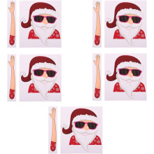 5er-Packung Weihnachtsmann-Autoaufkleber, selbstklebend, lustige Autoaufkleber, Stoßstangenaufkleber