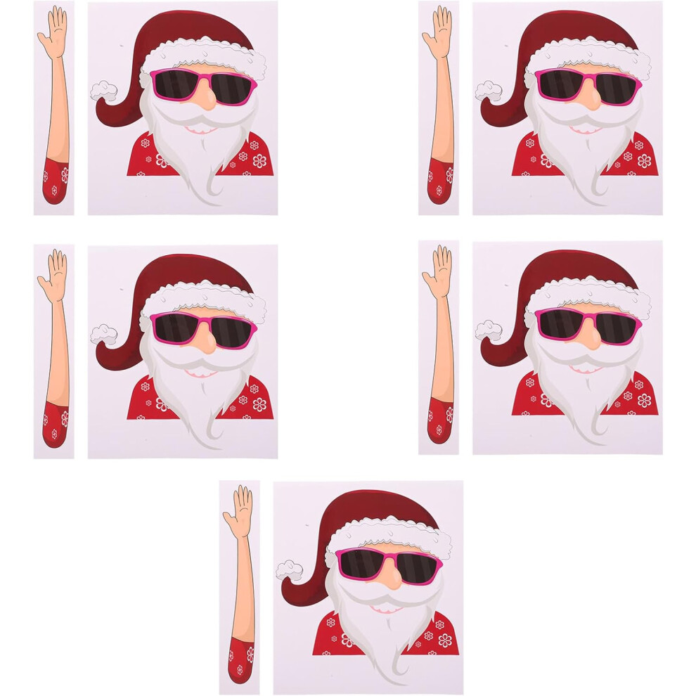 5Pcs Christmas Santa Claus Car Sticker Self-Adhesive Funny Car Decals Bumper Sticker 8686962988512