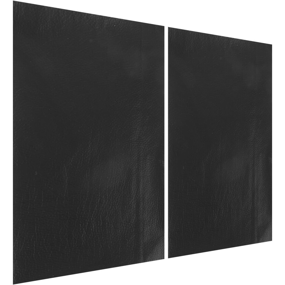 2Pcs Self-Adhesive Faux Leather Repair Patches 20X30cm Pu Upholstery Tape Black 5455468436406
