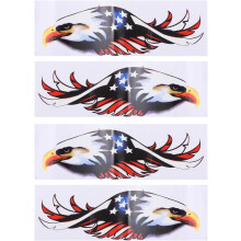 4 Stück Autoaufkleber mit amerikanischer Flagge und Adler, patriotische Vinylaufkleber für Autos