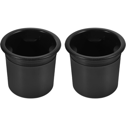 2Pcs Black Plastic Cup Holder Inserts for Rv Motorhome Sofa and Car – 90Mm