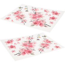 2 Blatt Autoaufkleber mit rosa Kirschblüten, wasserfeste Vinyl-Kratzschutzfolie für die Außendekoration des Autos, Stoßstange