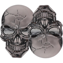 2 Stück Autoaufkleber mit Totenkopfmotiv aus schwarzem Titanmetall, 3D-Motorradaufkleber, robuste Autotür-Accessoires