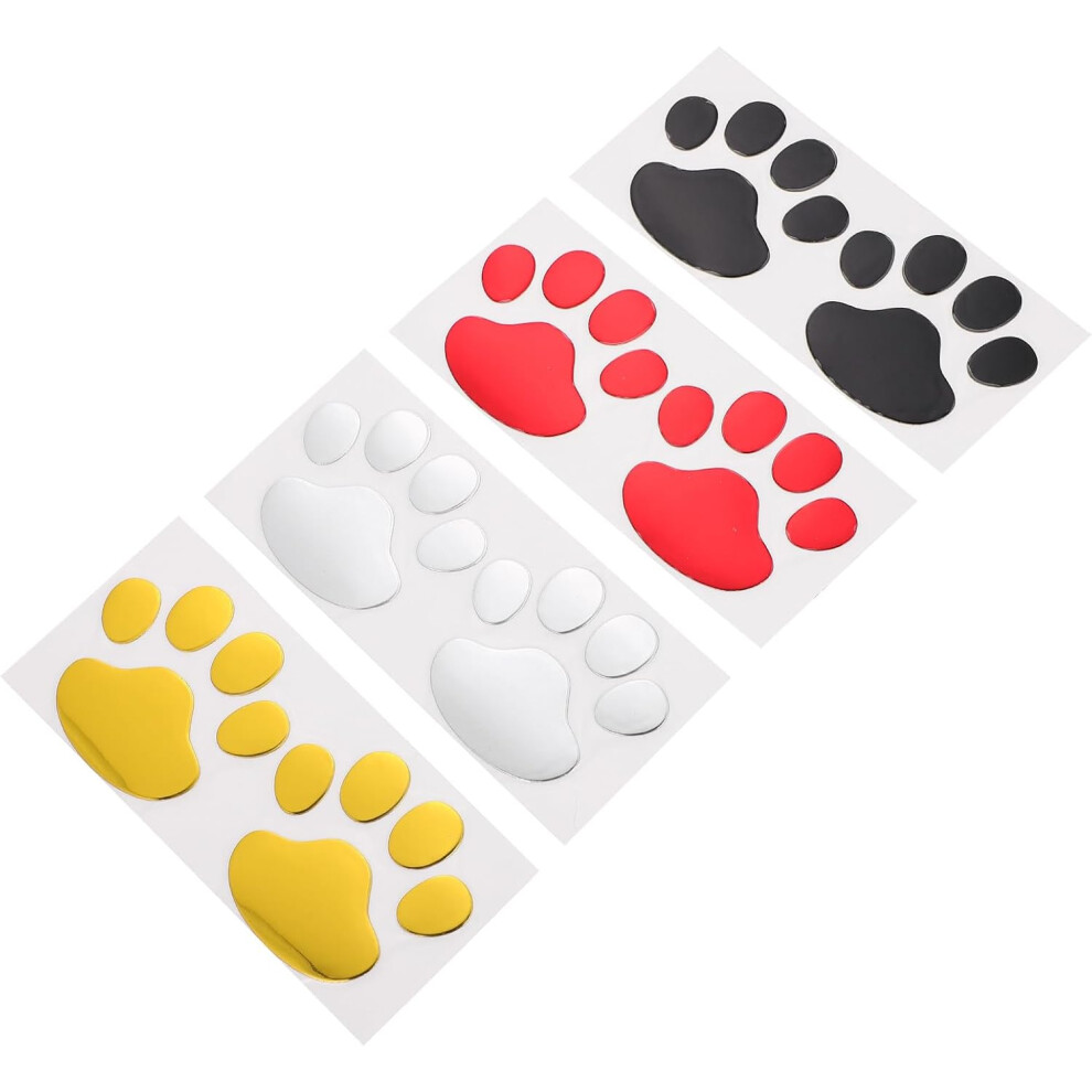 8 Pairs Waterproof Pvc Car Stickers Dog Footprint Decals Set, Adorable Animal Paw Prints For Car Exterior Decoration 5455468517174
