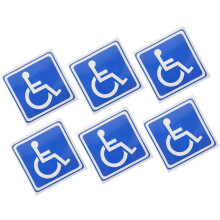 6 Rollstuhl-Symbolaufkleber für Autos, 13 x 13 cm große quadratische Aufkleber mit Behindertensymbol, Behindertenparkplatz-Aufkleber