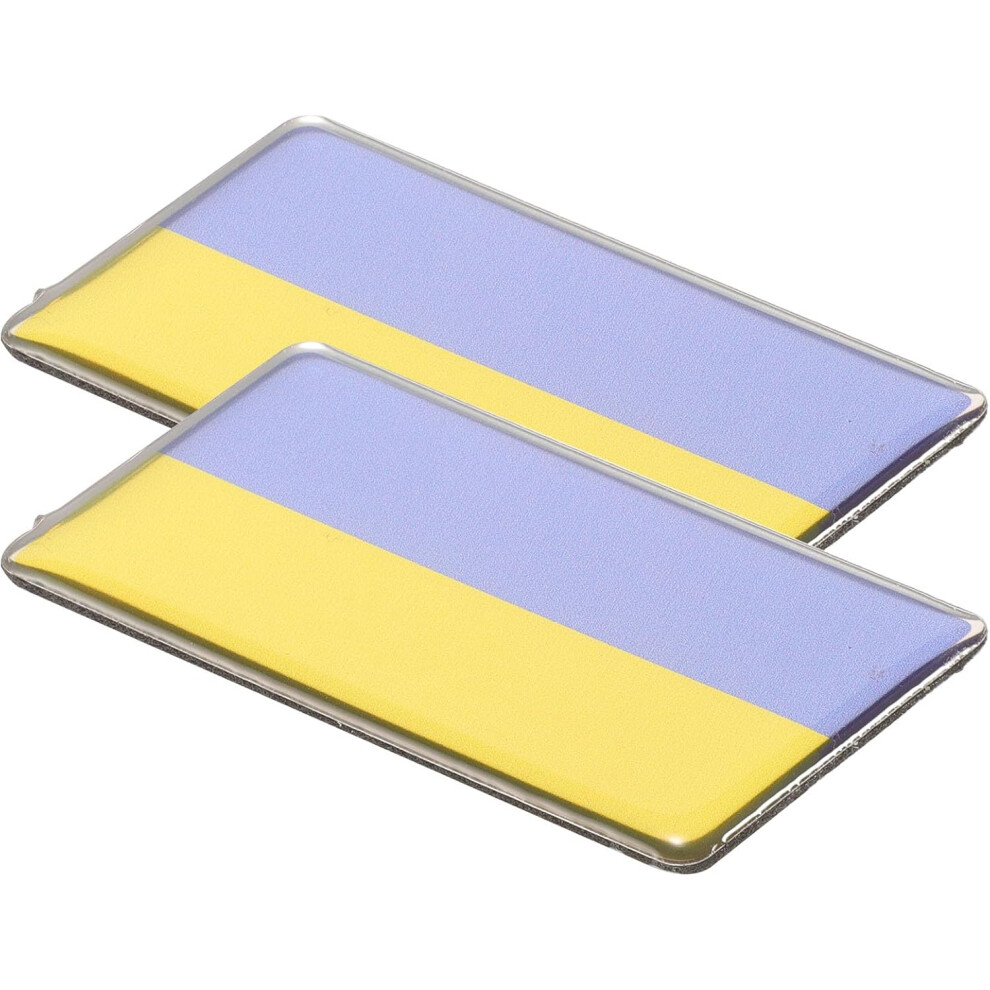 Car Metal Flag Sticker 2Pcs Ukrainian Car Bumper Decals Vehicle Exterior Decoration For Automotive And Motorcycle Use 5455468518393