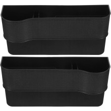 2-teilige Aufbewahrungsboxen für die Autositzlücke, schwarz, mit seitlichen Autositztaschen und mehreren Fächern