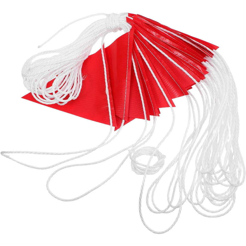 Triangle Safety Flag Banner Garland 30M Perimeter Marking Flags For Construction Site Warning Red 5455468440595