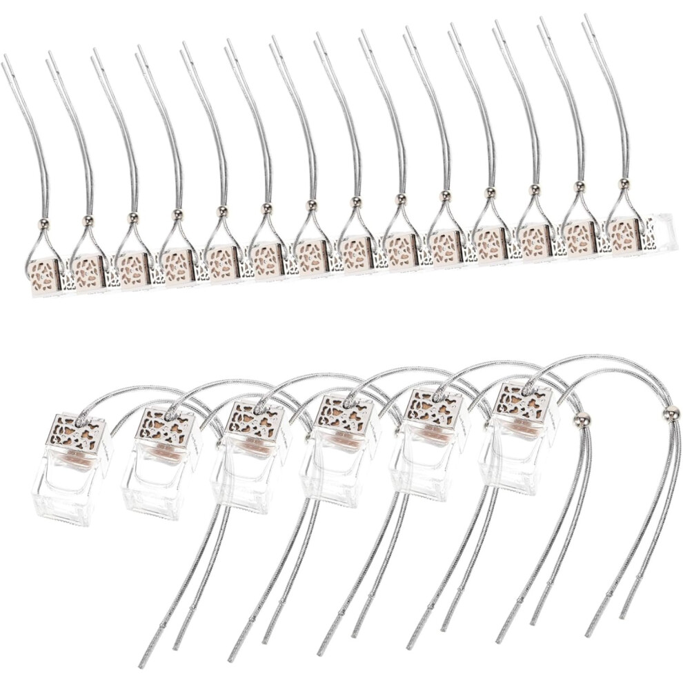 20Pcs Empty Diffuser Bottles Car Hanging Aromatherapy Perfume Bottle Fragrance Release For Vehicle Use Silver 5455468440649