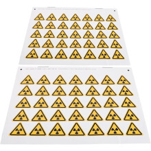 54pcs Radiation Symbol Danger Safety Warning Sign Stickers Self-adhesive Cautious Laser Decal Symbol Warning Label Stickers