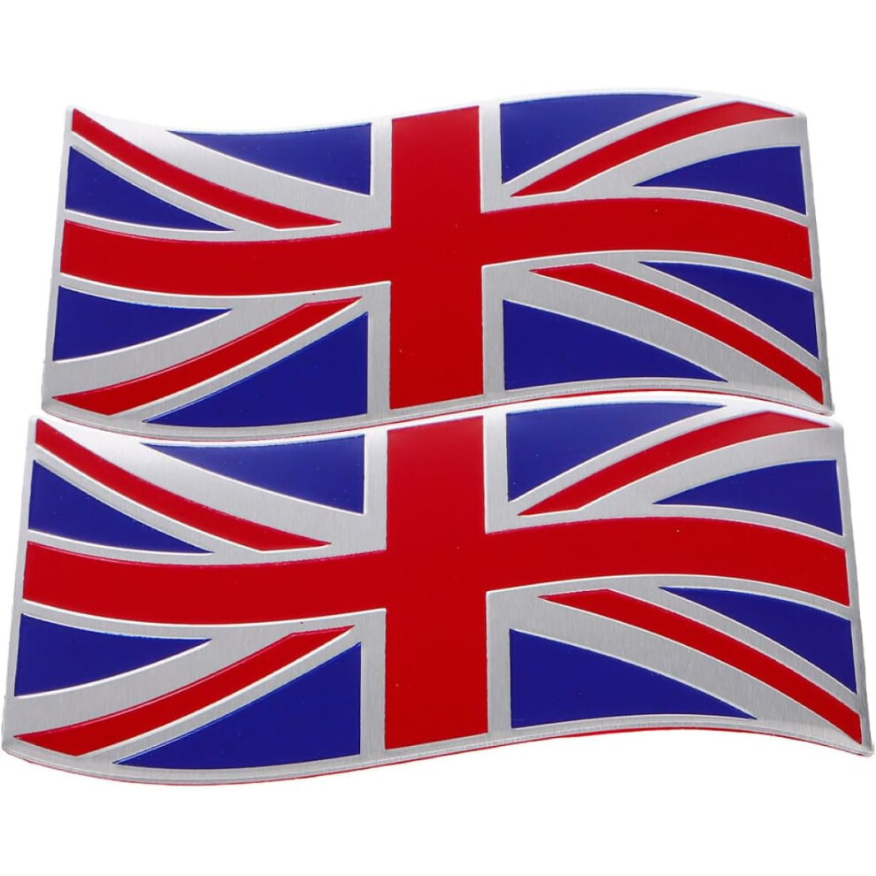 2Pcs Uk Flag Metal Car Decals Stickers For Vehicles Self-Adhesive Patriotic Car And Truck Exterior Badge Sticker 8113854492814