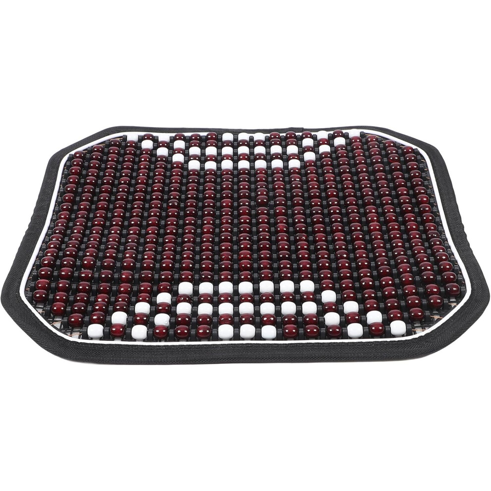 Car Seat Pad Summer Cooling Wooden Beaded Cushion Front Seat Cover Breathable Massage Mat Dark/Red 5455468443343