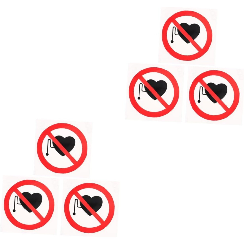 6Pcs No Warning Stickers Warning Signs Adhesive No Label Stickers For Safety Device Sign Labels 8486642119683