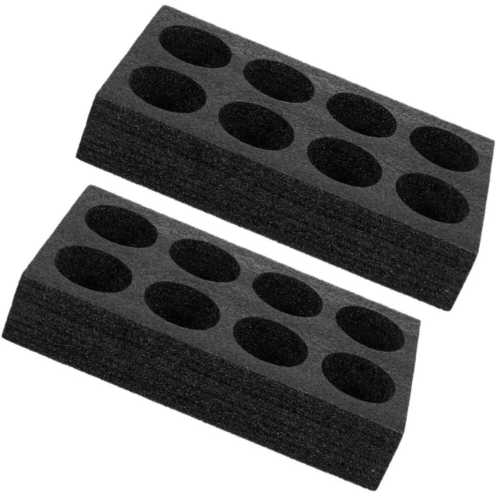 2Pcs Pearl Cotton Coffee Cup Carrier 8 Hole Multihole Design Lightweight Takeout Coffee Drink Tray Black 5455468525926