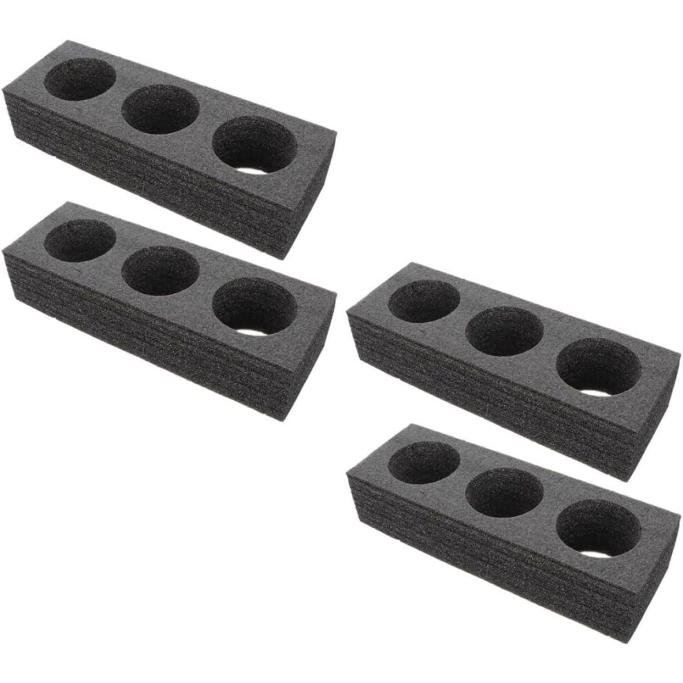 4Pcs 3-Hole Cup Carrier Trays Beverage Takeout Packing Supply Multi-Hole Coffee Black 5455468445712