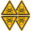 4pcs Poisoning Warning Stickers 100mm Triangular Self-adhesive Safety Signs 1