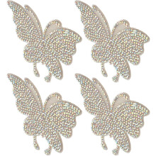 4 goldene Strass-Schmetterlings-Autoaufkleber, leichte Deko-Aufkleber für Fenster und Laptops, schickes, zartes Design