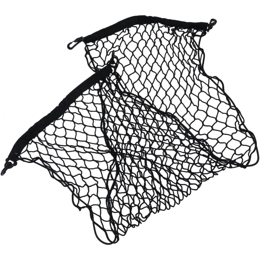 Stretchable Trunk Storage Organizer Cargo Mesh Net With Hooks, Large Elastic Mesh Net Holder Black 5455468447624