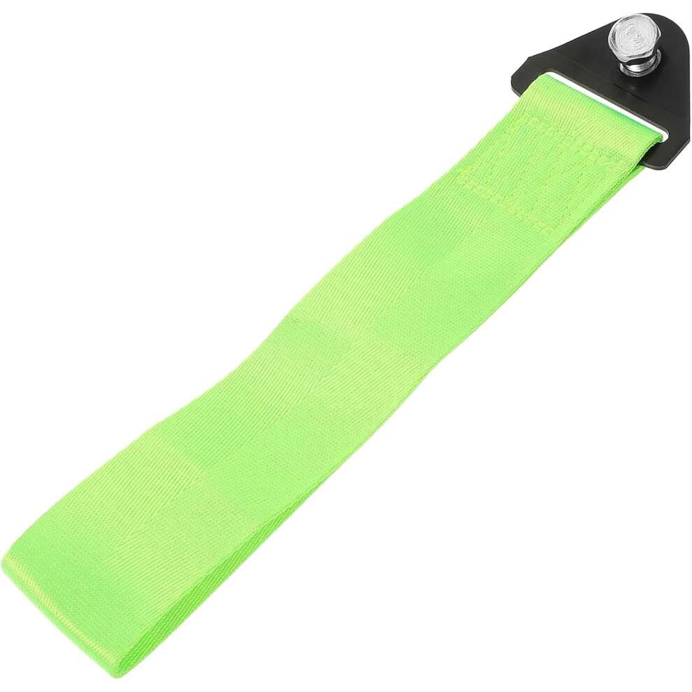 Car Tow Strap Trailer Belt With Metal Hooks Fluorescent Front Bumper Traction Rope Universal Green 5455468530531