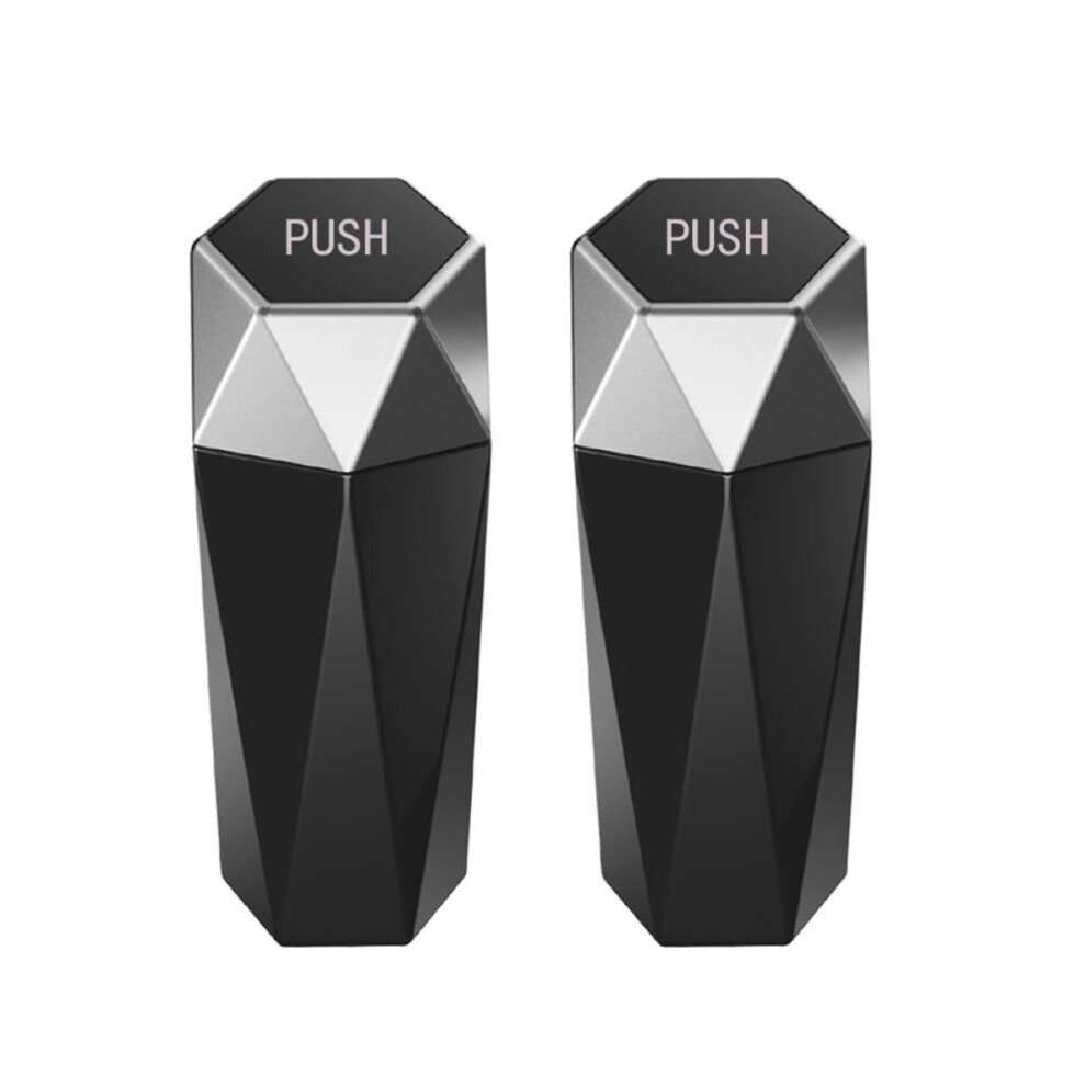 2Pcs Car Garbage Can Leakproof Center Console Trash Bin Mini Vehicle Dustbin Organizer Silver 5455468446986