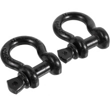 2 Pcs Stainless Steel D Ring Shackles Tow Winch Shackles Black Rust Resistant Superior Strength for Off-Road Towing