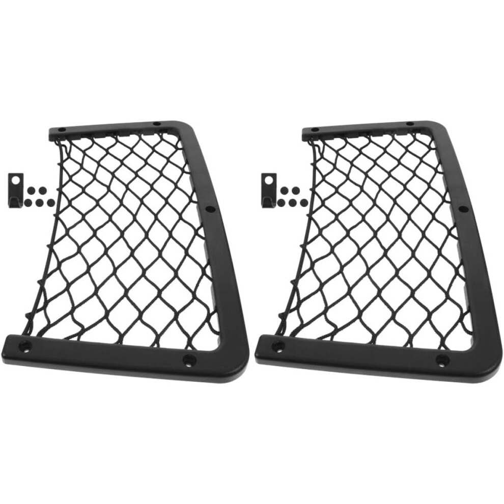 Car Mesh Net Organizer Hooks 2Pcs Elastic Seat And Trunk Storage Pocket 36X18cm For Vehicle Gear And Rvs Black 5455468447570