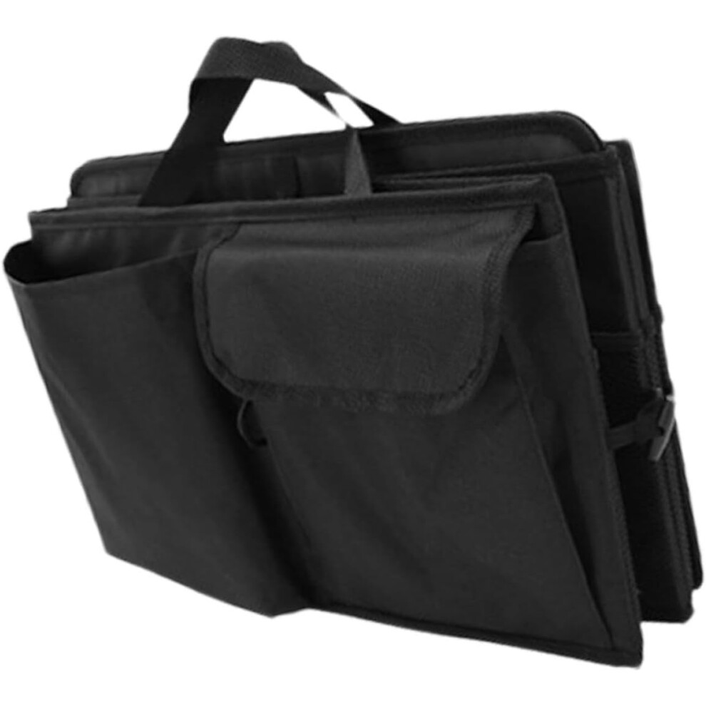 Car Trunk Organizer Multi-Compartment Car Storage Organizer With Straps For Vehicle Interior Black 5455468447952