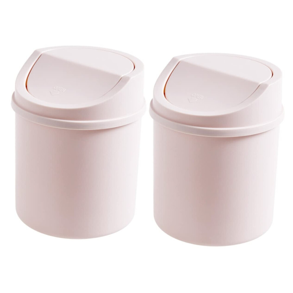 2Pcs Office Mini Trash Bins Desktop Garbage Cans Litter Cans Cover Trash Debris Storage Bin 5455468527067