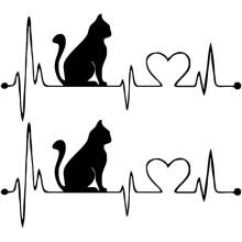 2 Stück schwarze PVC-Katzen-Autoaufkleber, kreative Karosserieaufkleber