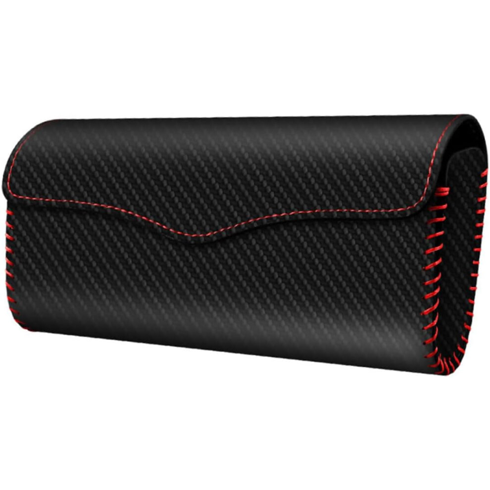 Car Visor Sunglasses Holder With Carbon Fiber Texture, Clip-On Auto Glasses Case For Sun Visor 5455468448607