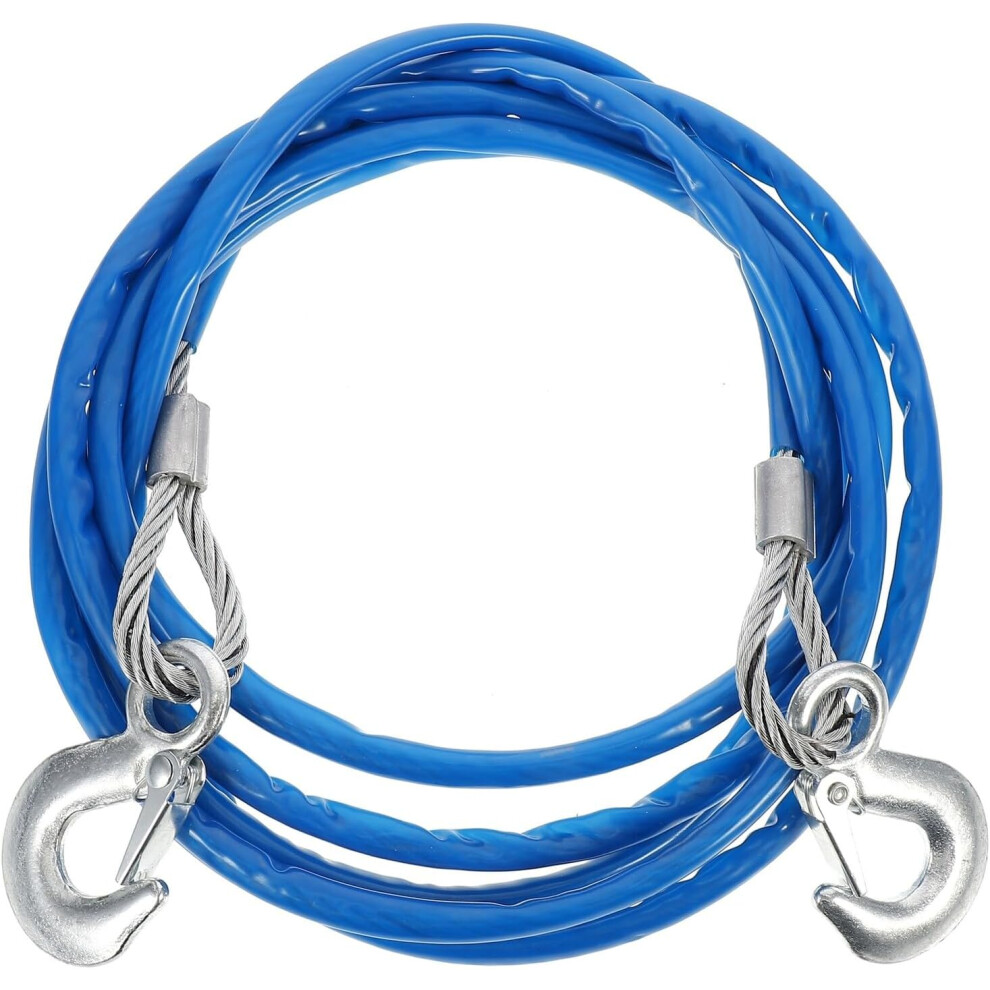 Heavy Duty Steel Tow Strap Rope 5 Ton 4M With Safety Hooks For Car Towing Emergency And Off-Road Use Blue 5455468450525