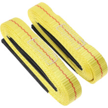 2Pcs 2.5Cm X Flat Lifting Straps with Reinforced Hooks Sturdy Web Sling for Hoist