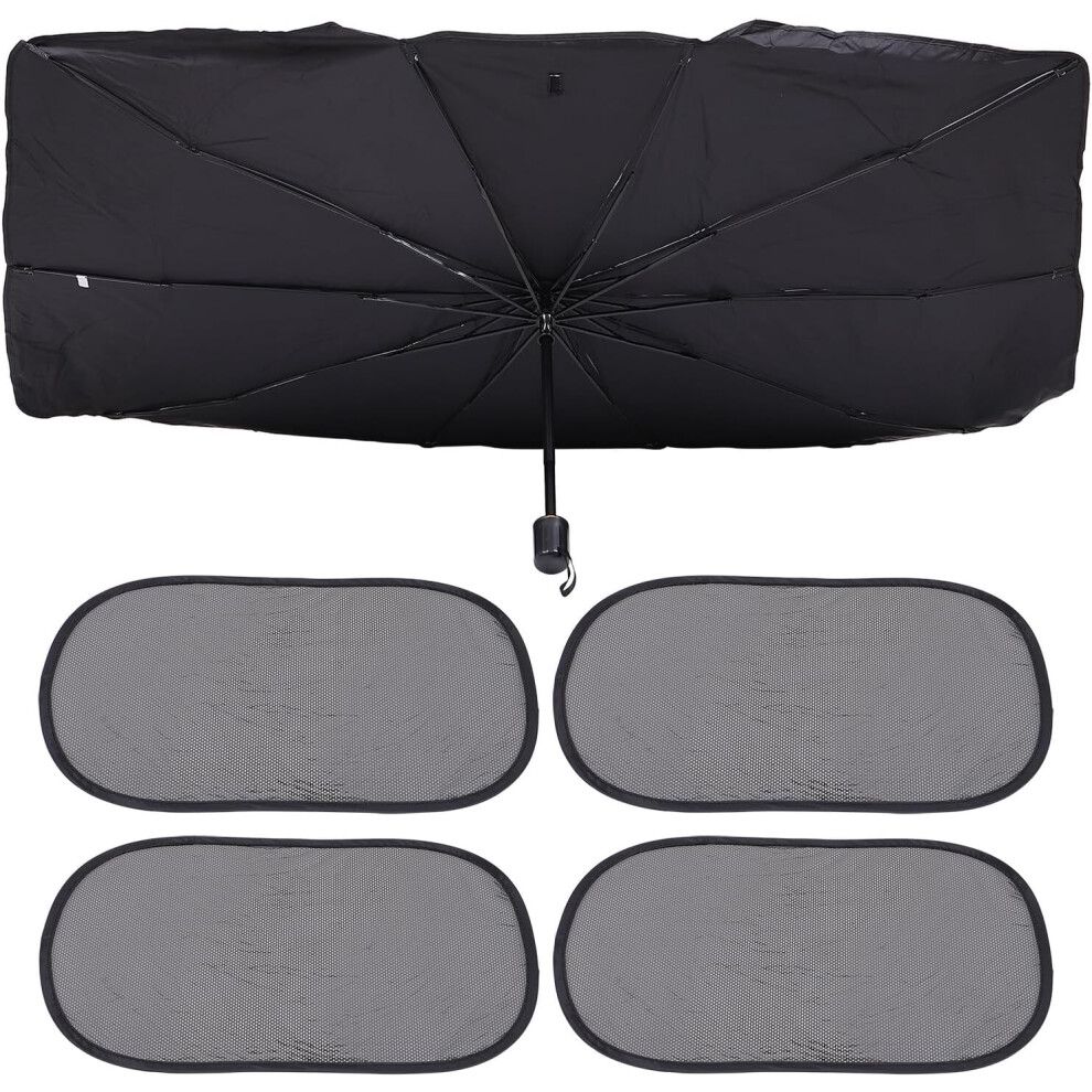 Foldable Car Windshield Umbrella And Side Window Sunshade Auto Sunshade Umbrella Silver 5455468529443
