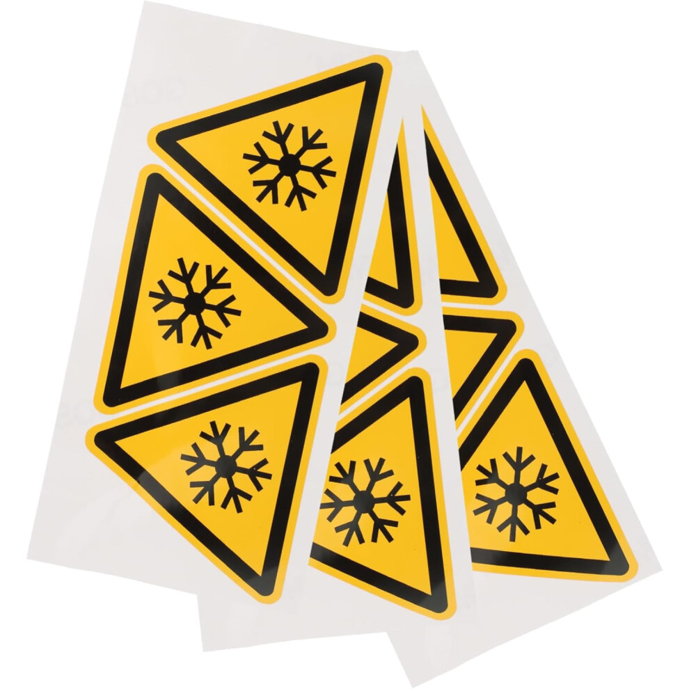 3Pcs Low Temperature Warning Stickers Caution Decals For Use Self-Adhesive Labels Yellow 8686962943306